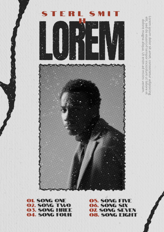 Onyx and White Grunge Editable Film Poster Template with Halftone Portrait