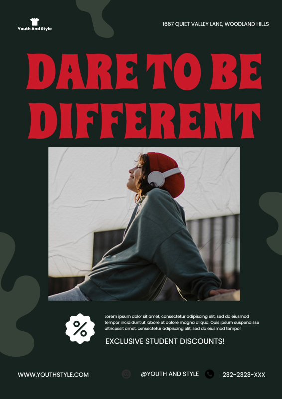 Retro Red Bold Youth Film Poster Template with Modern Vibes